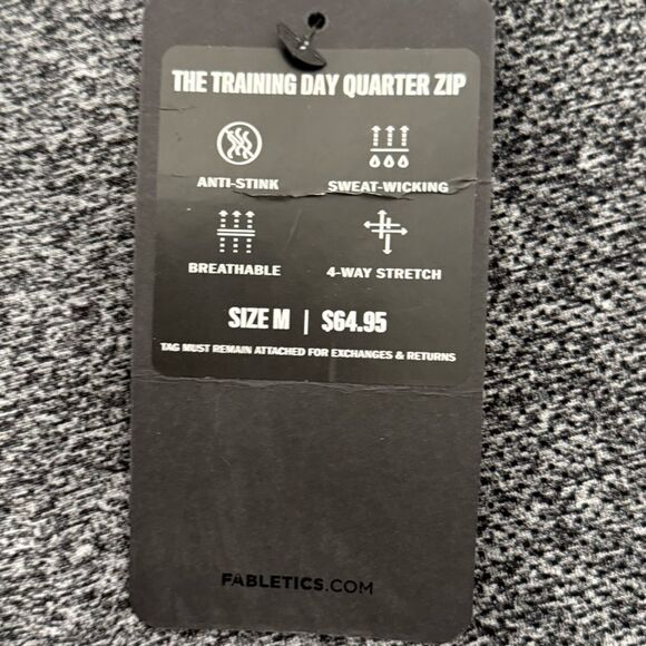 Fabletics The Training Day Quarter Zip Men’s Long Sleeve Heather Grey Medium - Picture 6 of 6